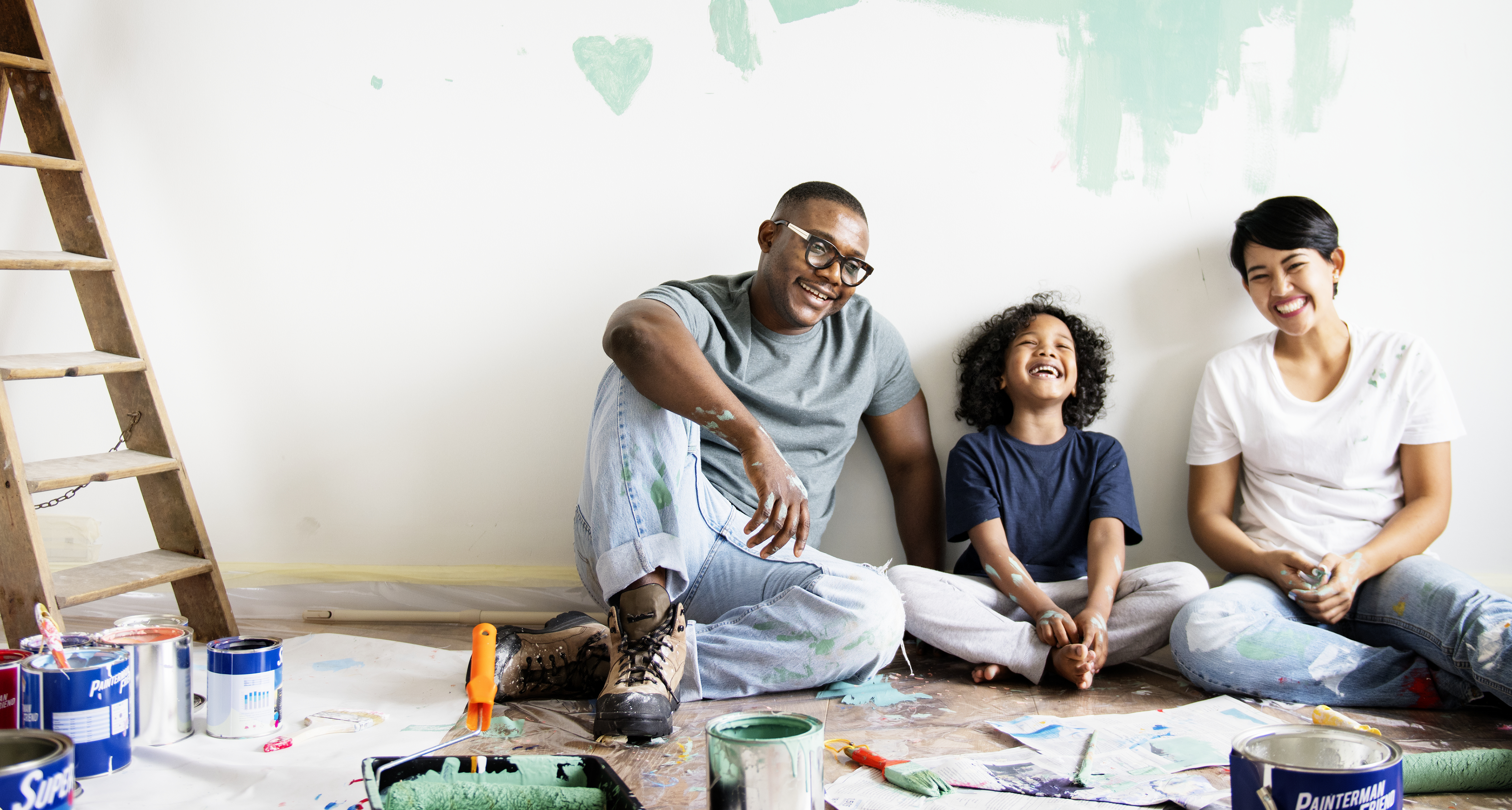 family painting house