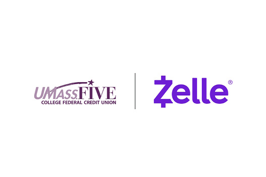 UMassFive and Zelle Logo