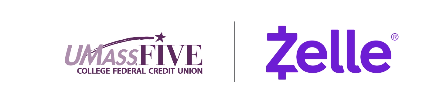 UMassFive and Zelle logos